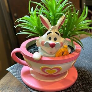 Alice in Wonderland White Rabbit Succulent Decor